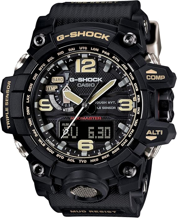 CASIO G-SHOCK MUDMASTER RADIO SOLAR BLACK ANALOG DIGITAL MEN WATCH GWG-1000-1AJF