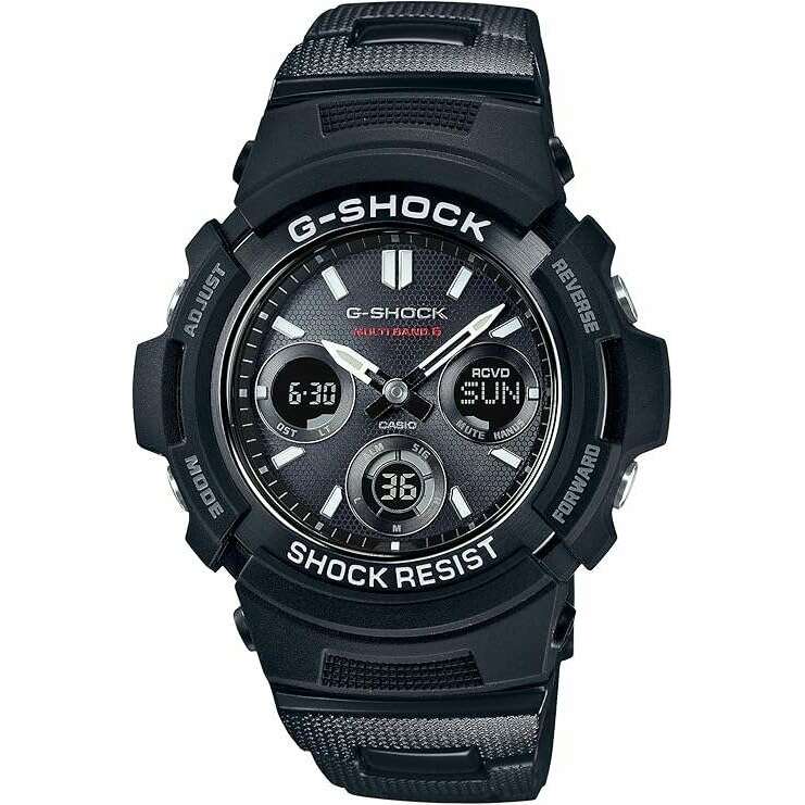 ROOK JAPAN:CASIO G-SHOCK RADIO SOLAR DAY-DATE ANALOG DIGITAL DIAL ALL BLACK MEN WATCH AWG-M100SBC-1AJF,JDM Watch,Casio G-Shock