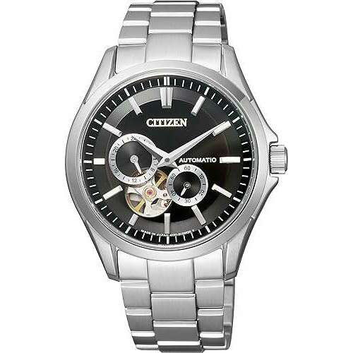 ROOK JAPAN:CITIZEN COLLECTION MECHANICAL SEE-THROUGH BACK SILVER & BLACK MEN WATCH NP1010-51E,JDM Watch,Citizen Collection