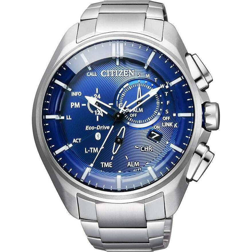 ROOK JAPAN:CITIZEN ECO-DRIVE BLUETOOTH SOLAR SUPER TITANIUM MODEL SILVER & BLUE MEN WATCH BZ1040-50L,JDM Watch,Citizen Eco-Drive Bluetooth