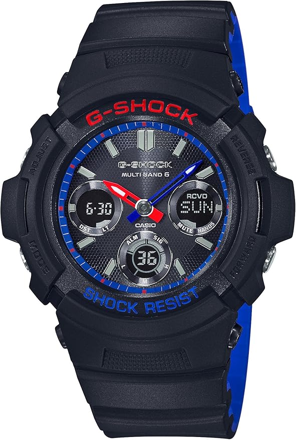 CASIO G-SHOCK RADIO SOLAR MULTICOLORED ANALOG DIGITAL MEN WATCH AWG-M100SLT-1AJF