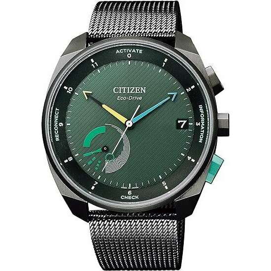 ROOK JAPAN:CITIZEN ECO DRIVE RIIIVER SOLAR BLACK STRAP GREEN DIAL MEN WATCH BZ7005-74X,JDM Watch,Citizen Eco-Drive Bluetooth