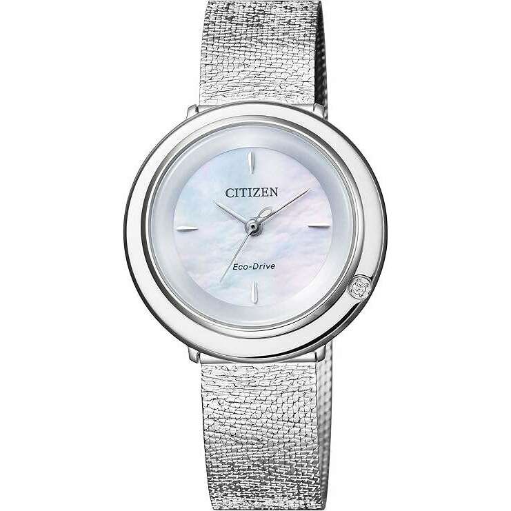 ROOK JAPAN:CITIZEN L AMBILUNA ECO-DRIVE SOLAR AUTOMATIC SILVER STRAP PEARLY DIAL LADIES WATCH EM0640-91D,JDM Watch,Citizen L