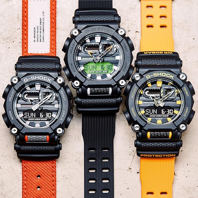 CASIO G-SHOCK ANALOG DIGITAL BLACK & ORANGE MEN WATCH GA-900C-1A4JF