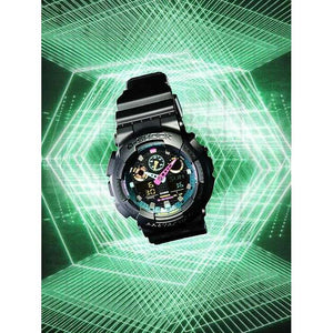 ROOK JAPAN:CASIO G-SHOCK DAY-DATE MULTI FLUORESCENT COLOR SERIES BLACK MEN WATCH GA-100MF-1AJF,JDM Watch,Casio G-Shock