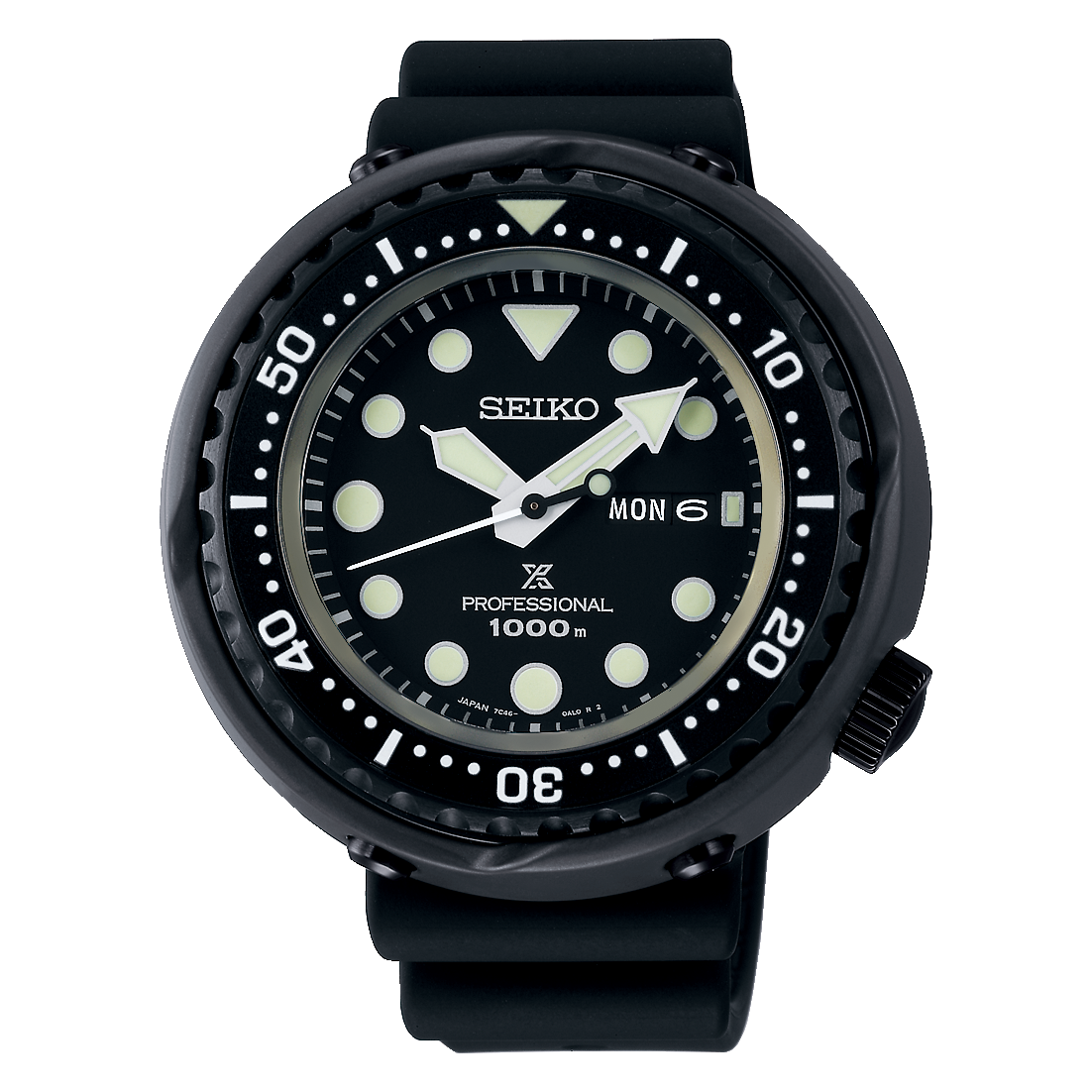 SEIKO PROSPEX MARINEMASTER PROFESSIONAL QUARTZ & SILICON BLACK MEN WATCH SBBN047