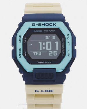 CASIO G-SHOCK G-LIDE BLUETOOTH DIGITAL DIAL NAVY BLUE & SAND BEIGE MEN WATCH GBX-100TT-2JF