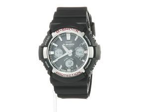 CASIO G-SHOCK RADIO SOLAR ANALOG DIGITAL DIAL BLACK & RED MEN WATCH GAW-100-1AJF