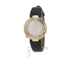 CITIZEN L ARCLY COLLECTION ECO-DRIVE DIAMONDS BLACK LEATHER STRAP LADIES WATCH EM0656-23A