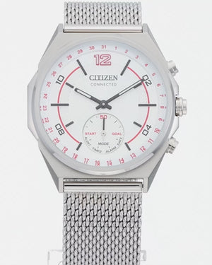 CITIZEN CONNECTED BLUETOOTH ANALOG SILVER STRAP WHITE DIAL MEN WATCH CX0000-71A