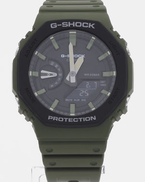 CASIO G-SHOCK CARBON CORE GUARD GREEN KHAKI RUBBER STRAP MEN WATCH GA-2110SU-3AJF