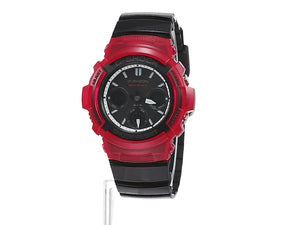 CASIO G-SHOCK RADIO SOLAR ANALOG DIGITAL BLACK & RED MEN WATCH AWG-M100SRB-4AJF