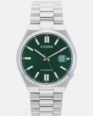 CITIZEN TSUYOSA COLLECTION MECHANICAL AUTOMATIC SILVER & GREEN MEN WATCH NJ0150-81X