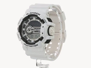 CASIO G-SHOCK WHITE STRAP ANALOG DIGITAL BLACK DIAL MEN WATCH GA-400-7AJF