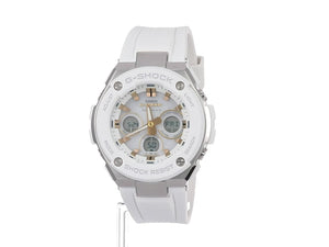 CASIO G-SHOCK G-STEEL RADIO SOLAR ANALOG DIGITAL DIAL WHITE & GOLD MEN WATCH GST-W300-7AJF