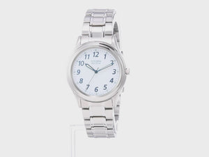 CITIZEN COLLECTION ECO DRIVE SIMPLE ADJUST SILVER & WHITE MEN WATCH FRB59-2451