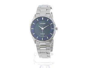 CITIZEN COLLECTION ECO DRIVE SILVER STRAP NAVY DIAL MEN WATCH BJ6480-51L