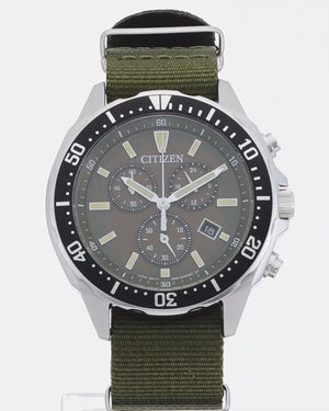 CITIZEN COLLECTION ECO DRIVE KHAKI NYLON STRAP MEN WATCH AT2500-19W