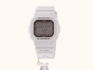 CASIO G-SHOCK G-LIDE TIDE GRAPH WHITE RUBBER STRAP DIGITAL DIAL MEN WATCH GLX-5600-7JF