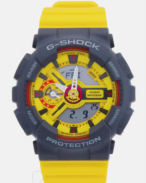 CASIO G-SHOCK YELLOW & GREY ANALOG DIGITAL LADIES WATCH GMA-S110Y-9AJF