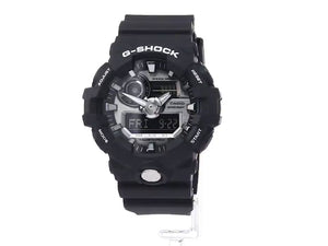 CASIO G-SHOCK BLACK RUBBER STRAP ANALOG DIGITAL SILVER DIAL MEN WATCH GA-710-1AJF