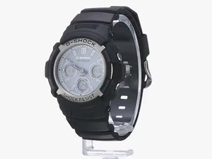 CASIO G-SHOCK DAY-DATE SOLAR BLACK STRAP ANALOG DIGITAL WHITE DIAL MEN WATCH AWG-M100S-7AJF