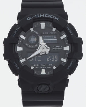 CASIO G-SHOCK BLACK RUBBER STRAP ANALOG DIGITAL DIAL MEN WATCH GA-700-1BJF