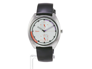 ALBA FUSION HARDLEX BLACK LEATHER STRAP WHITE DIAL 90'S RETRO UNISEX WATCH AFSK405