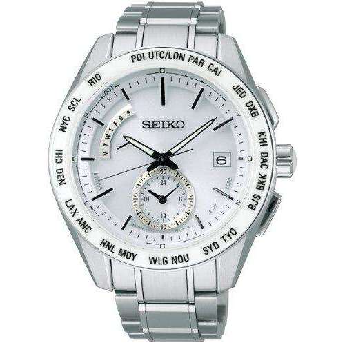 SEIKO BRIGHTZ SOLAR RADIO WAVE SAPPHIRE GLASS SILVER MEN WATCH