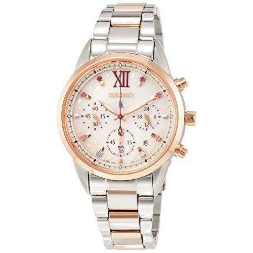 SEIKO LUKIA SOLAR 2020 SAKURA BLOOMING SWAROVSKI CRYSTALS WOMEN