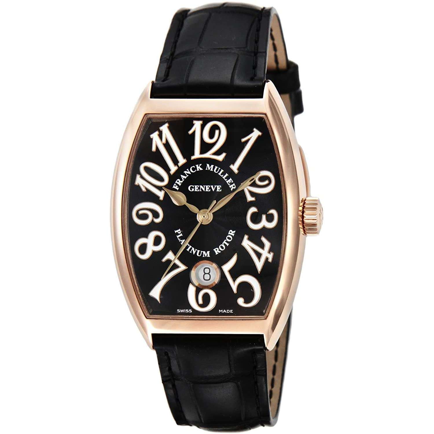 FRANCK MULLER CINTREES CURVEX BLACK LEATHER 41.5 MM MEN WATCH